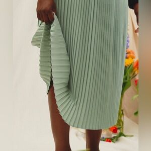 SOLD From Rachel “Hazel” pleated skirt in safe green XL women’s NWOT